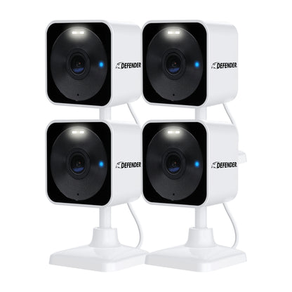 Defender GO 2K AI POWERED Plug-in Power Indoor/Outdoor Home Security, Baby & Pet Camera, 4 Pack