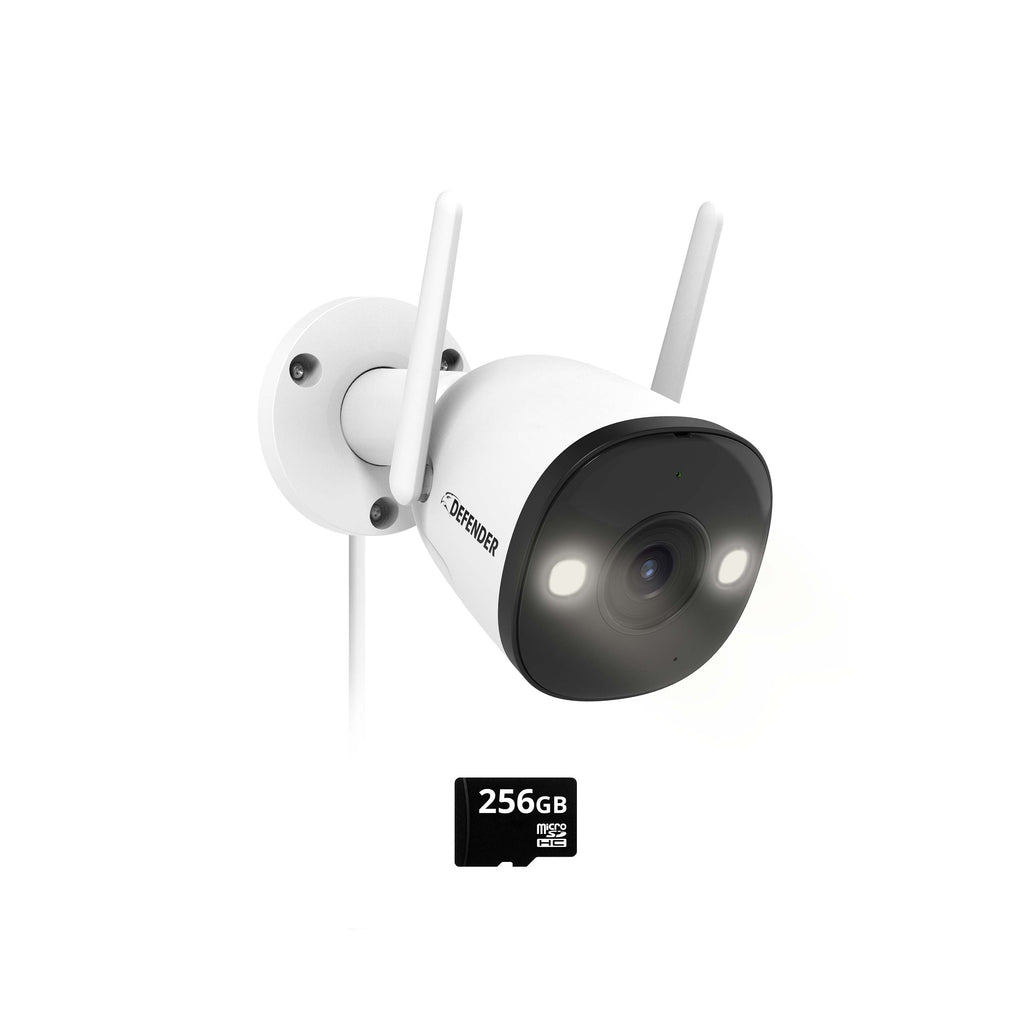 EXCLUSIVE BUNDLE: Guard Pro 2K WiFi. Plug-In Power Security Camera . 1 256GB SD Card