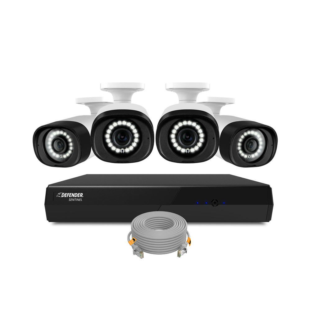 EXCLUSIVE BUNDLE: Sentinel 4K Ultra HD Wired 8 Channel POE NVR Security System with 4 Cameras