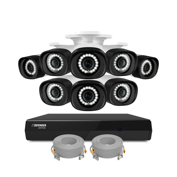 EXCLUSIVE BUNDLE: Sentinel 4K Ultra HD Wired 8 Channel PoE NVR Security System with 8 Metal Cameras