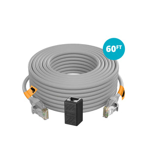 60ft. Ethernet Extension Cable with Ethernet Cable Coupler