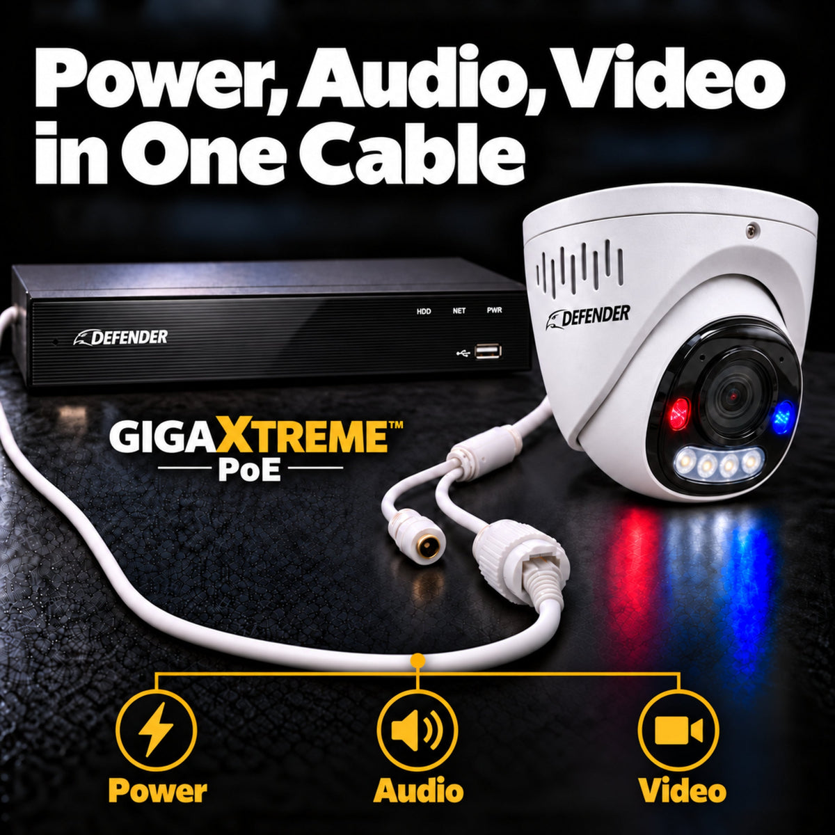 Defender ProSight - Power Audio Video in One Cable