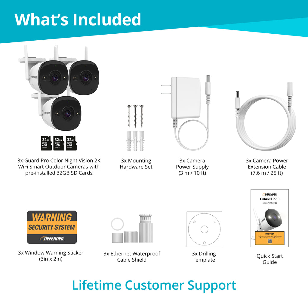 defender security camera cables