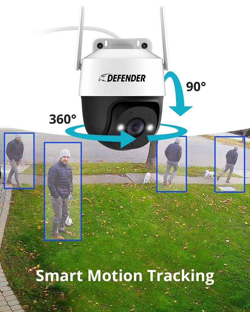 Guard Pro PTZ 2K QHD 360 Degree Wi-Fi Outdoor Plug-In Power Security Camera, 2 Pack