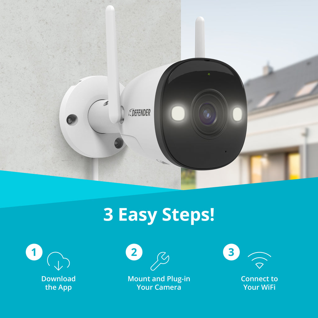 Guard Pro 2K WiFi. Plug-In Power Security Camera (Certified Open Box)
