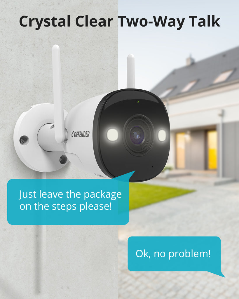EXCLUSIVE BUNDLE: Guard Pro 2K WiFi. Plug-In Power Security Camera, 2 Pack. 2 256GB SD Cards