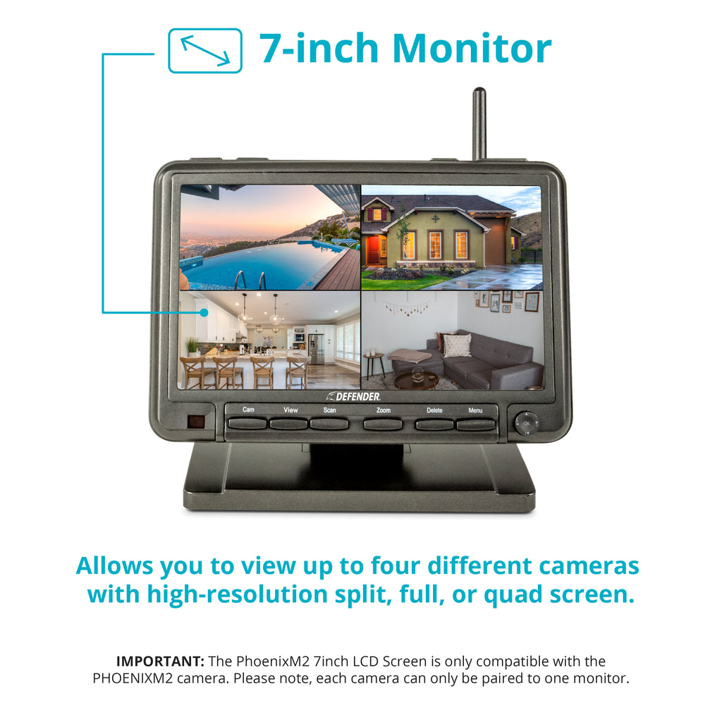 PhoenixM2 Non-WiFi. Plug-In Power Security System with 4 Metal Cameras