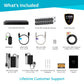 4K Ultra HD Wired 16 Channel Security System with 16 Cameras 2 Extra 60ft. Extension Cables + 2-Year