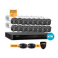 4K Ultra HD Wired 16 Channel Security System with 16 Cameras 2 Extra 60ft. Extension Cables + 2-Year