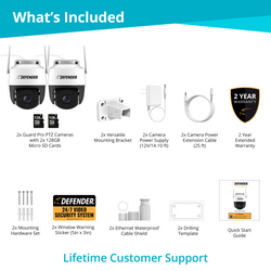 EXCLUSIVE BUNDLE: Guard Pro PTZ 2K Wi-Fi. Plug-In Power Security Camera, 2 Pack. 2 128GB SD Cards