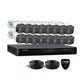 4K Ultra HD Wired 16 Channel Security System with 16 Cameras 2 Extra 60ft. Extension Cables + 2-Year