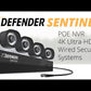 Sentinel 4K Ultra HD Wired 4 Channel PoE NVR Security System with 4 Cameras (Certified Open Box)