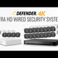 4K Ultra HD Wired 4 Channel Security System with 4 Cameras